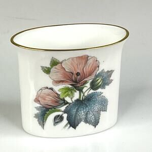 VTG Royal Worcester Ceramic Cigarette Toothpick Holder Summer Flowers Vase 2.7"